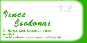 vince csokonai business card